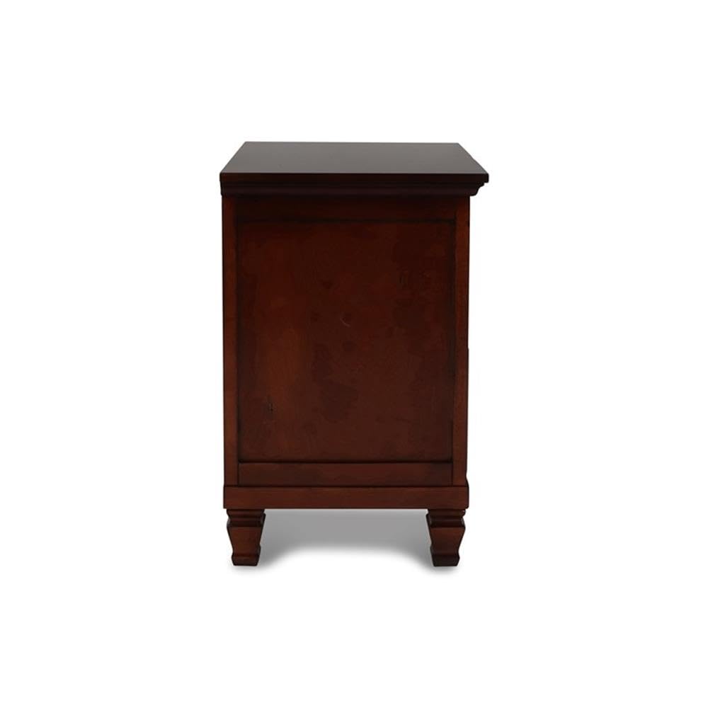 Brown Cherry 2-Drawer Wood Nightstand U912