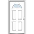Steel Left-Hand Inswing 1/4 Lite 4-Panel Prehung Front Door 36" x 80" P946496