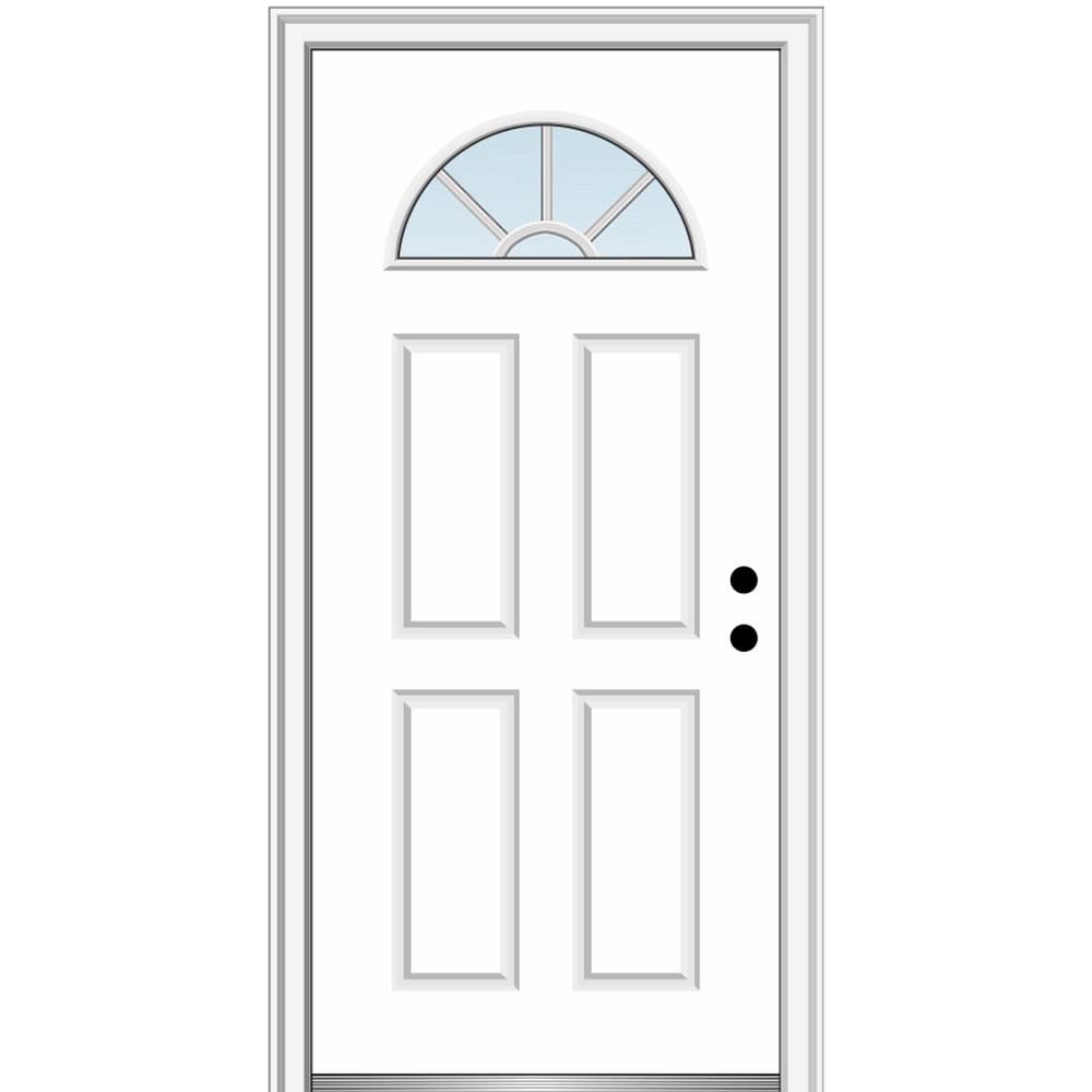 Steel Left-Hand Inswing 1/4 Lite 4-Panel Prehung Front Door 36" x 80" P946496