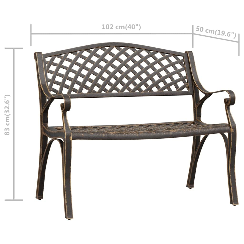 Bronze Cast Iron Garden Bench D27639