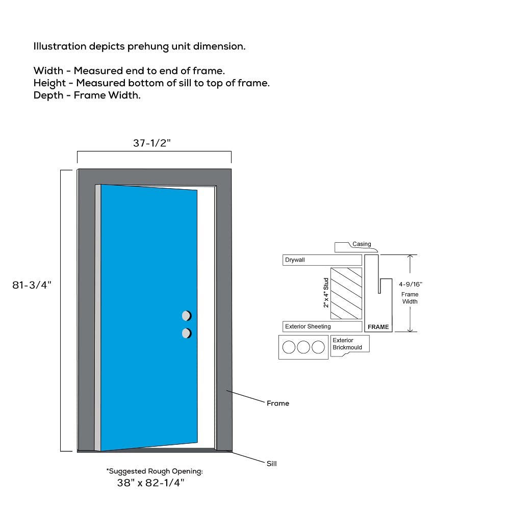 Steel Left-Hand Inswing 1/4 Lite 4-Panel Prehung Front Door 36" x 80" P946496