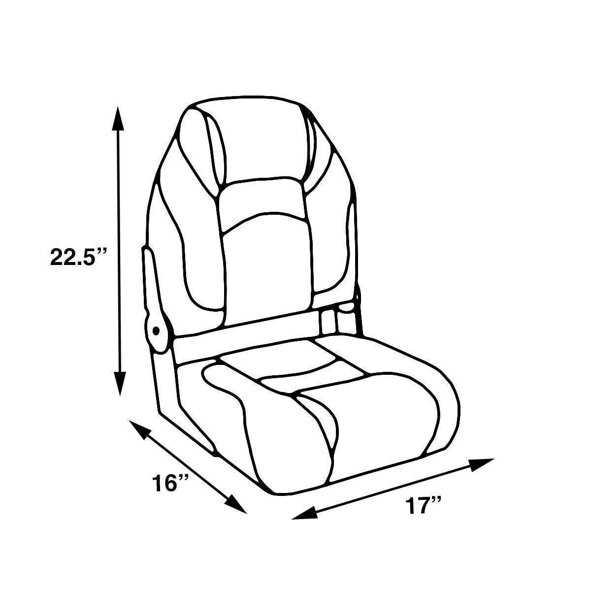 High Back Folding Boat Seats 2 Pack Charcoal Gray B379108