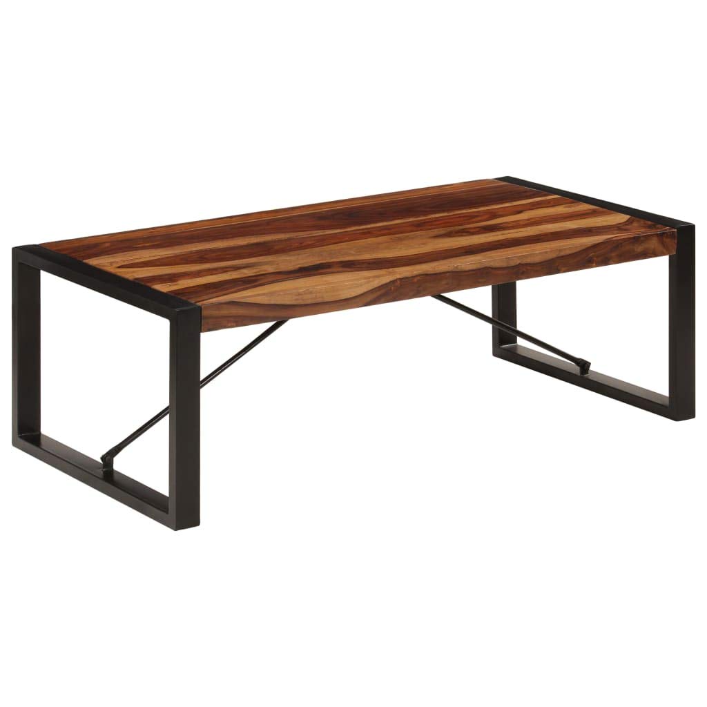 Farmhouse Coffee Table with Storage Cabinets Solid Sheesham Wood O732786