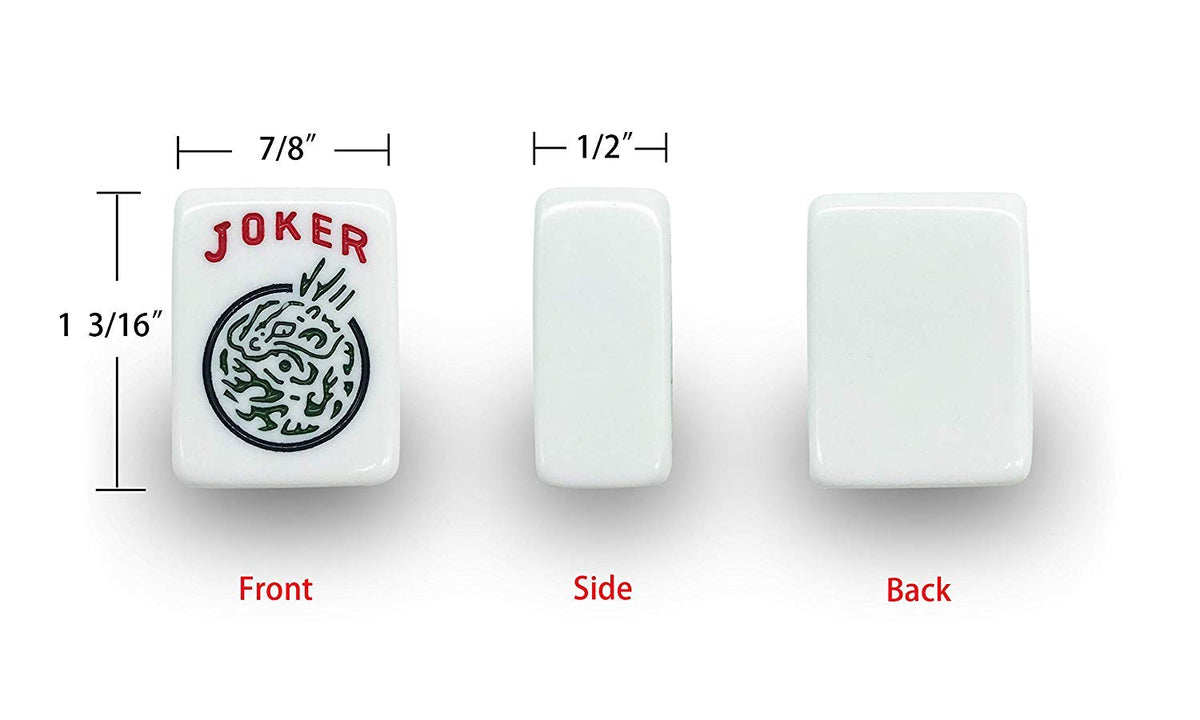 Black Soft Bag 166 White Engraved Tiles Mahjong Set E203980