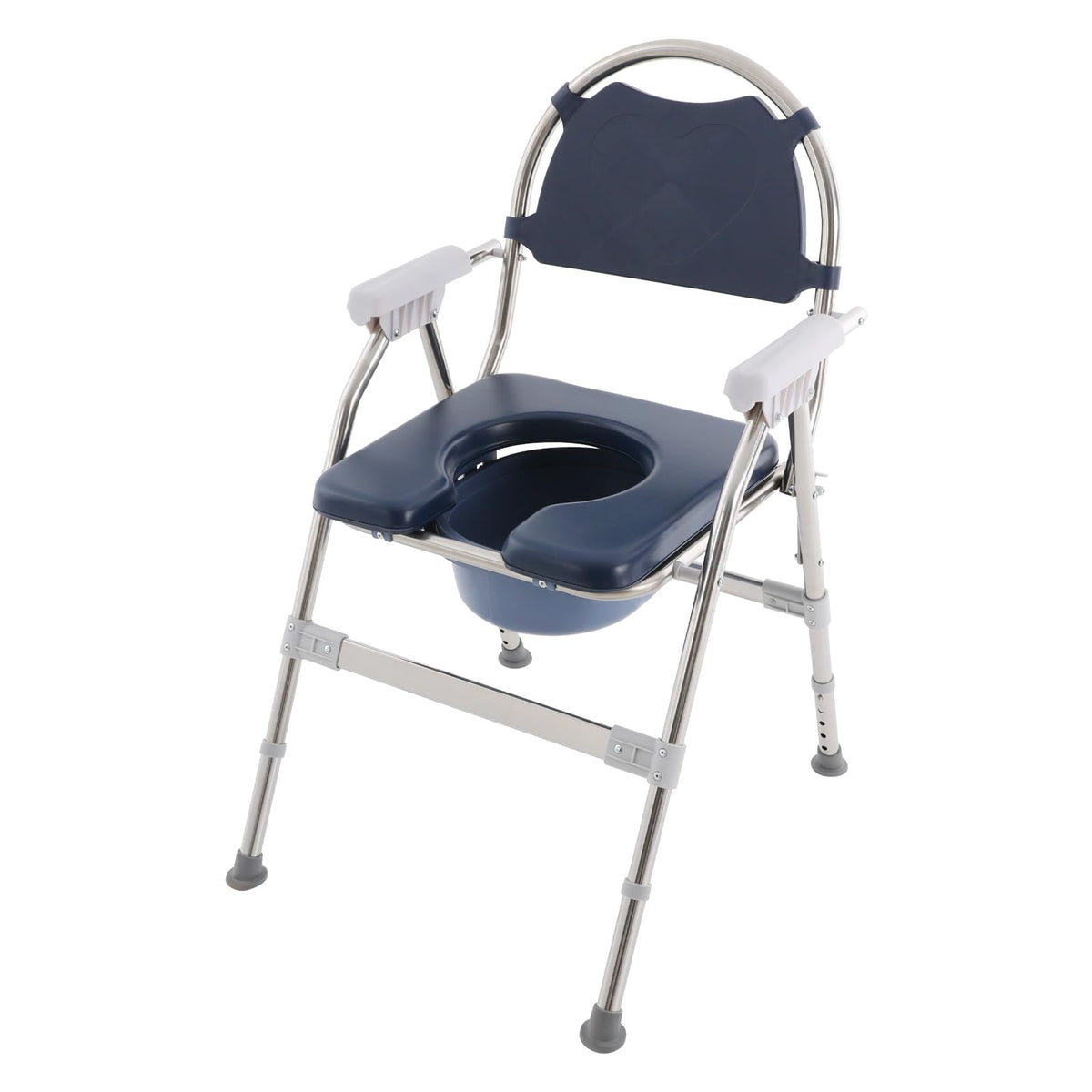 3 in 1 Commode Chair with Arms, Adjustable Height, Padded Seat, Toilet Bucket Z312592
