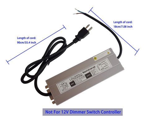 200w Waterproof Power Supply Transformer 110-130v AC to 12v DC 16.7a Adapter U28841