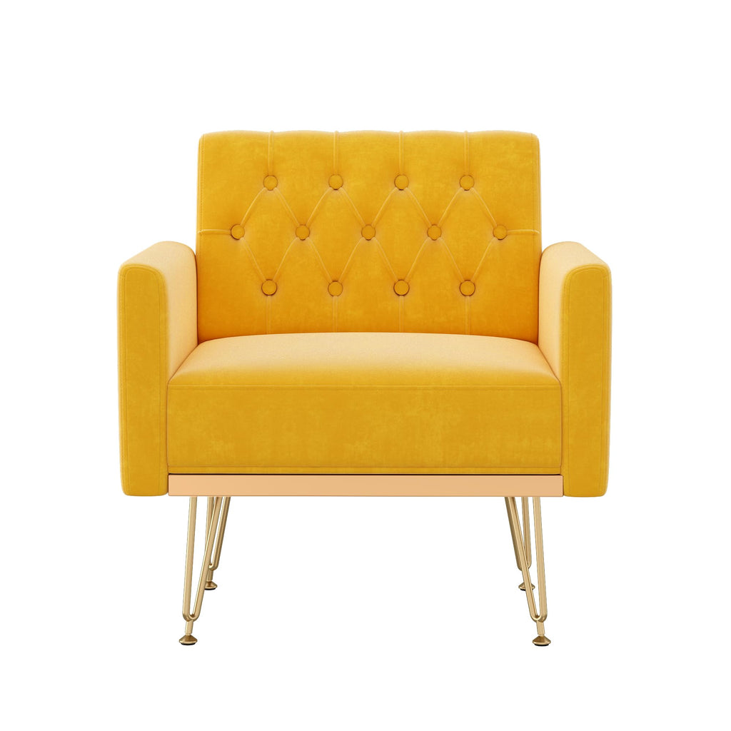 Velvet Accent Chair with Gold Metal Legs O207