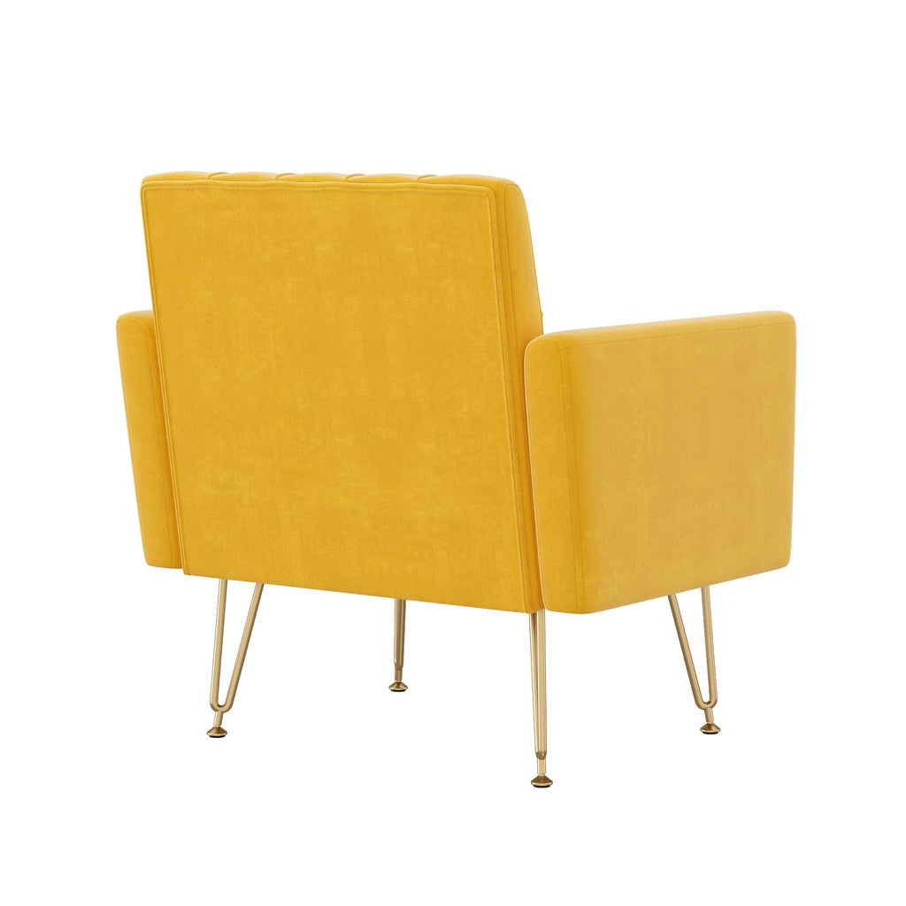 Velvet Accent Chair with Gold Metal Legs O207