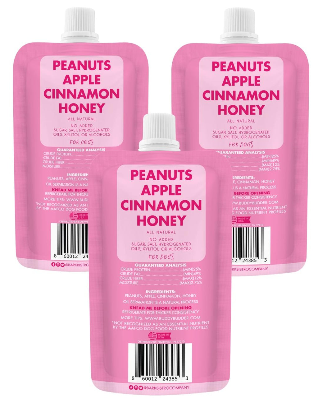 Peanut Butter for Dogs 3 Pack 4oz Squeeze Packs O3948