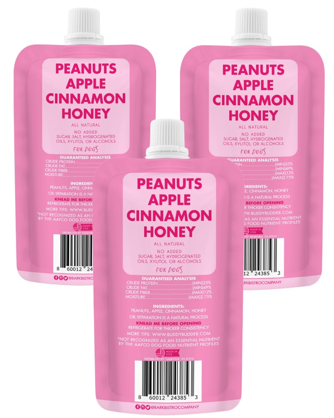 Peanut Butter for Dogs 3 Pack 4oz Squeeze Packs O3948