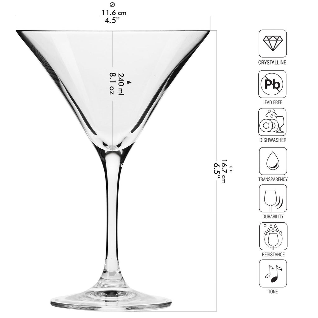 Martini Glasses Set of 6, 5.1 oz Q684