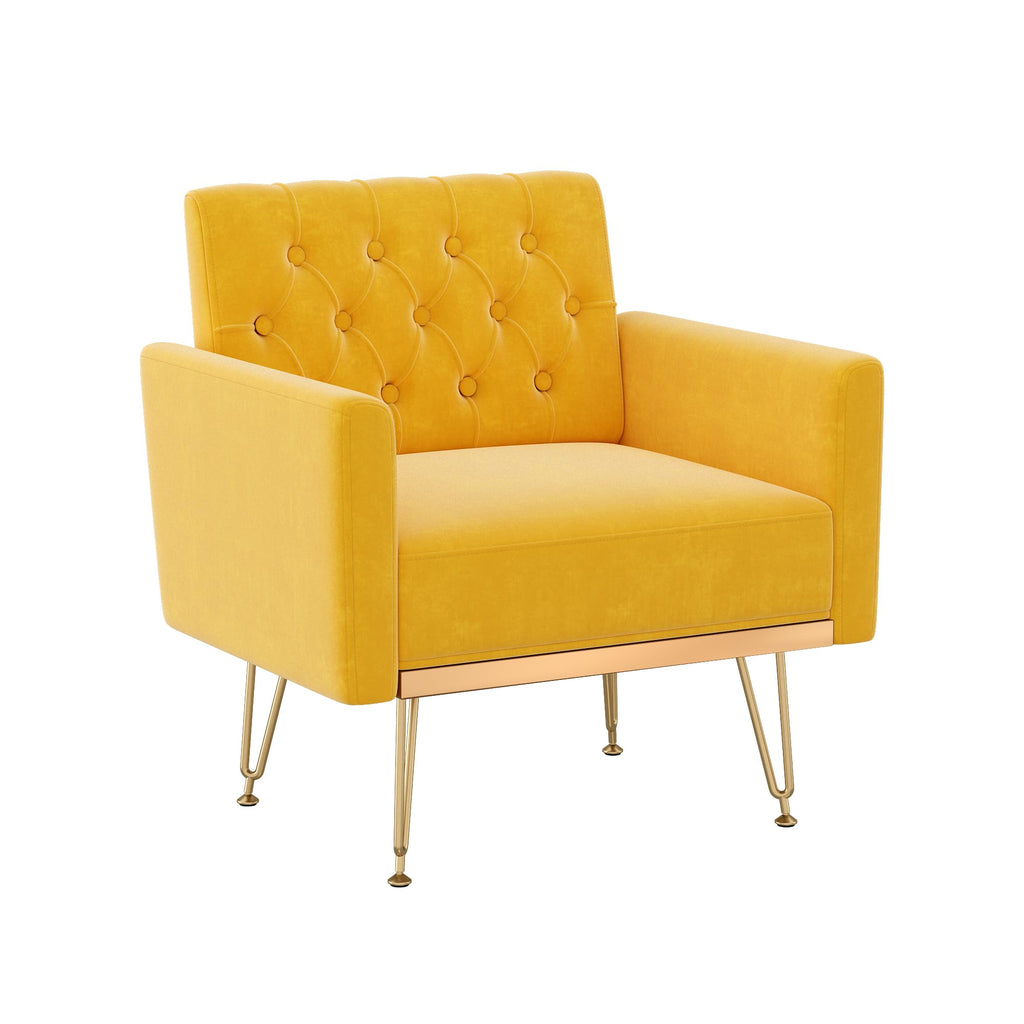 Velvet Accent Chair with Gold Metal Legs O207