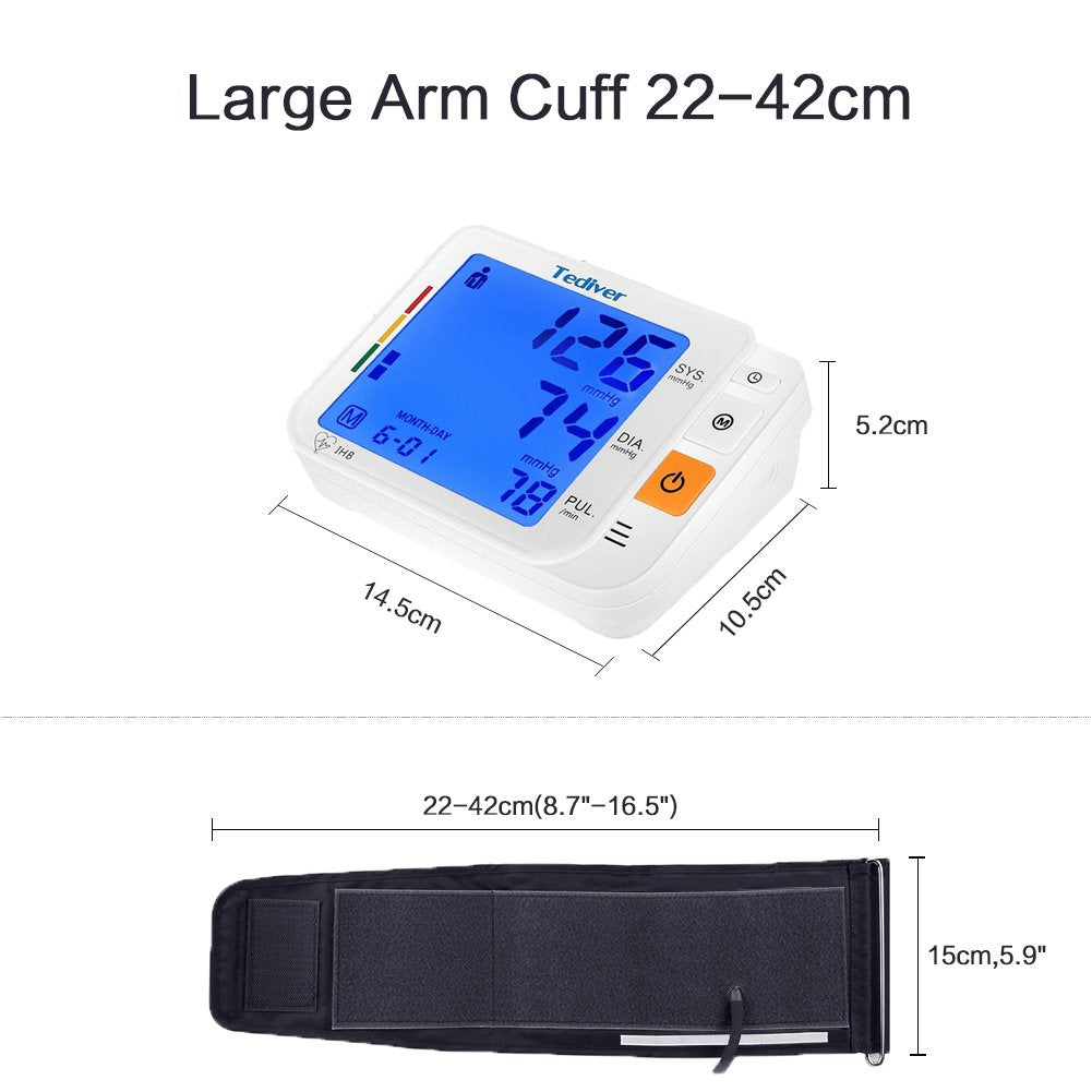 Digital Blood Pressure Monitor, Large Cuff, Upper Arm Blood Pressure Machine D71089
