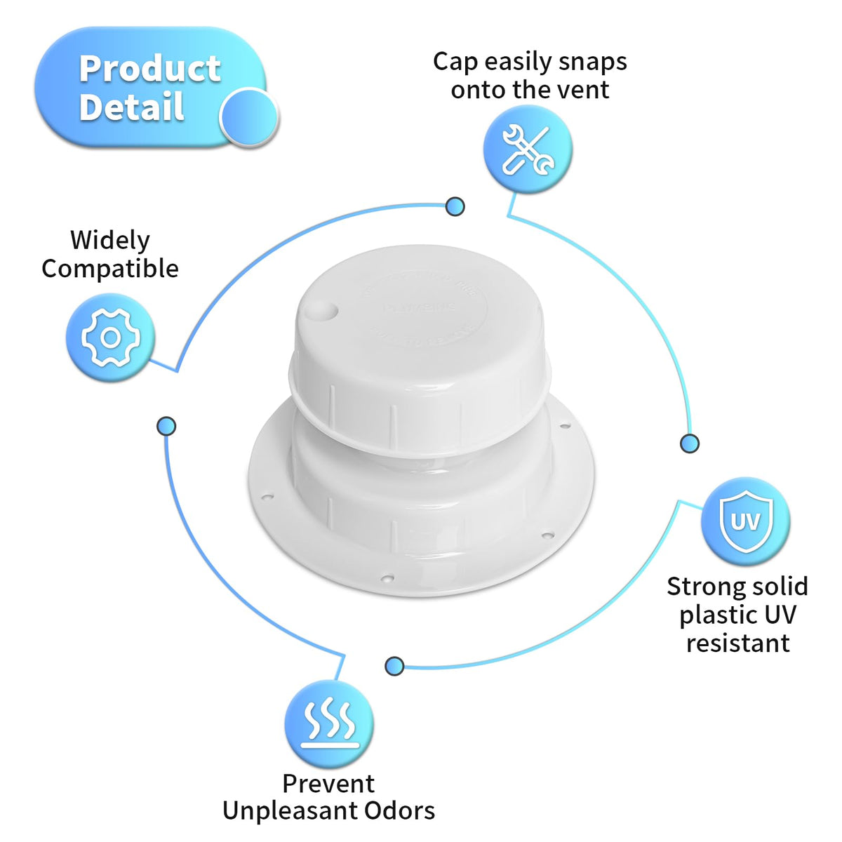 RV Plumbing Vent Caps 2 Pack White M2950