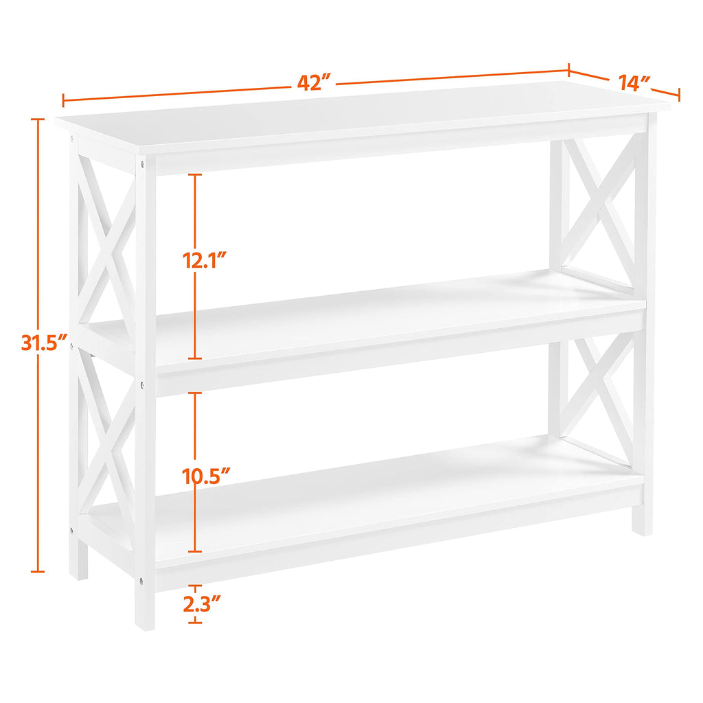 White 3-Tier Narrow Console Table L298362