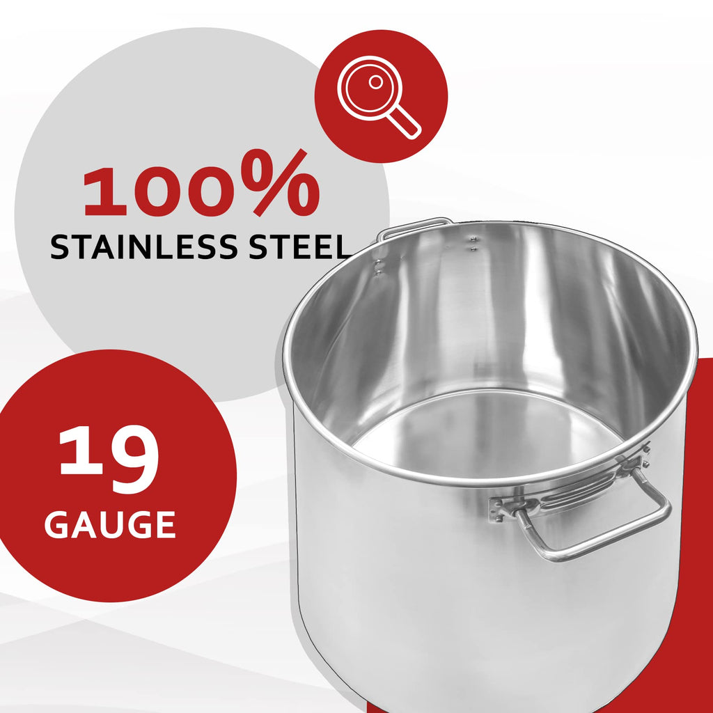 40 Quart Stainless Steel Stock Pot + Single Propane Stove P312426