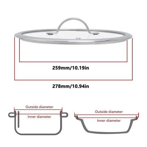 10.5" Tempered Glass Pot Lid X613