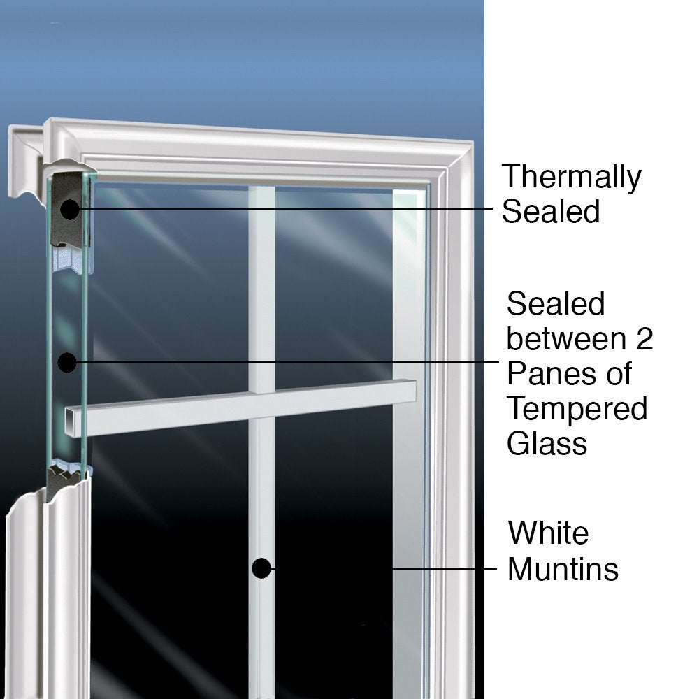 Steel Left-Hand Inswing 1/4 Lite 4-Panel Prehung Front Door 36" x 80" P946496