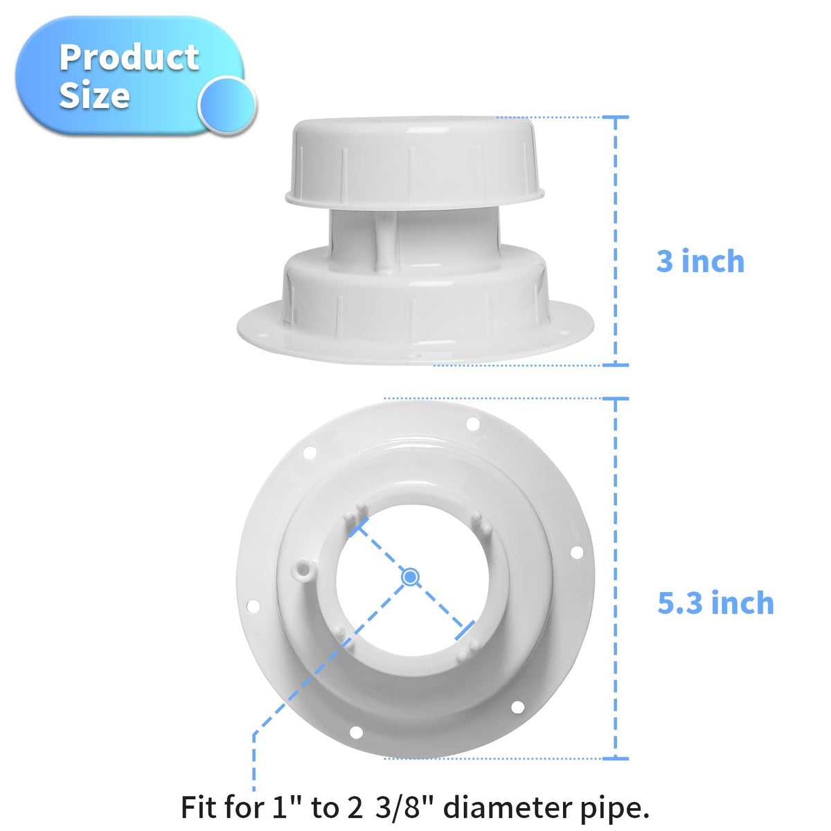 RV Plumbing Vent Caps 2 Pack White M2950