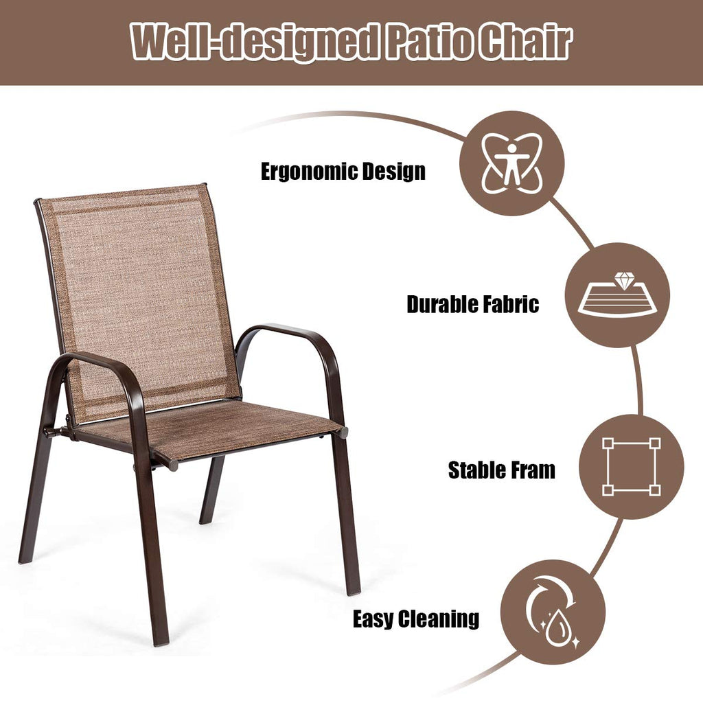 2 Piece Outdoor Patio Chairs with Breathable Fabric O771725
