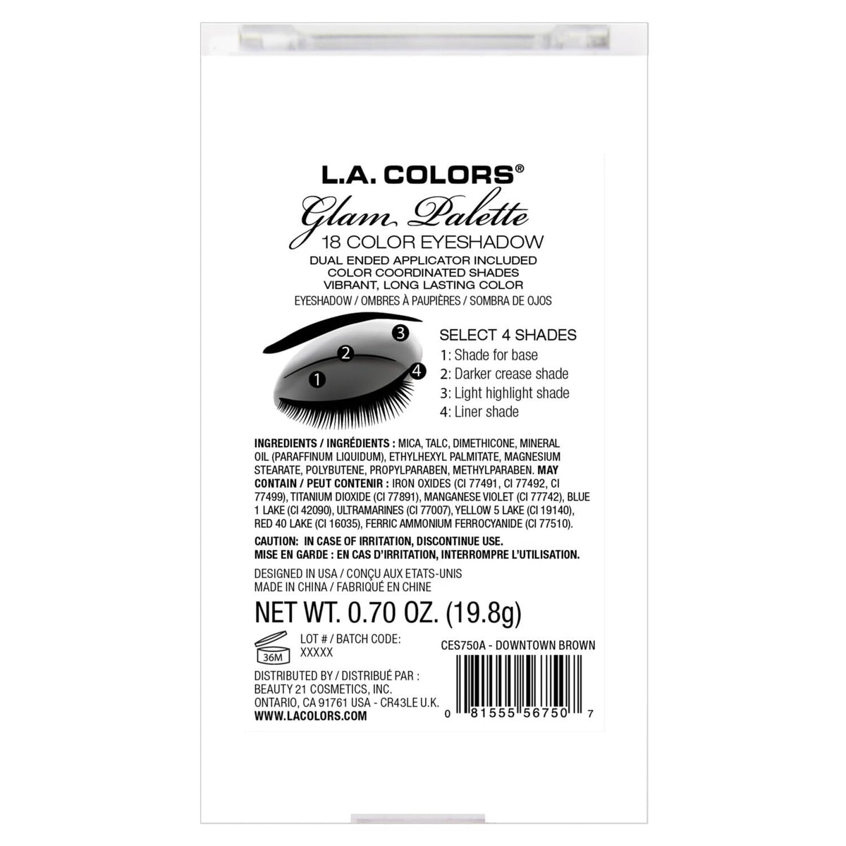 18 Color Glam Eyeshadow Palette Z407716