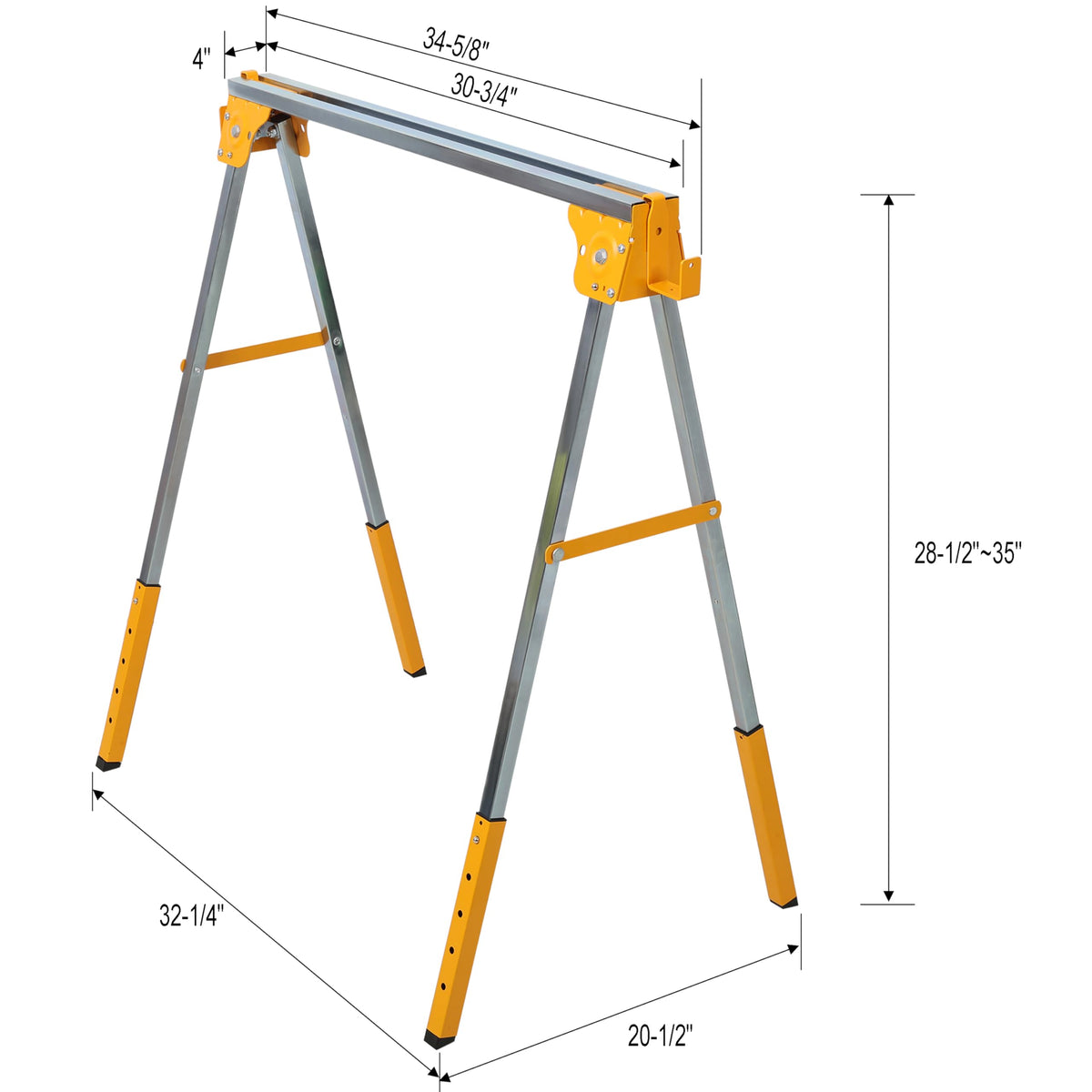 2 Pack Folding Adjustable Height Steel Saw Horses L92039