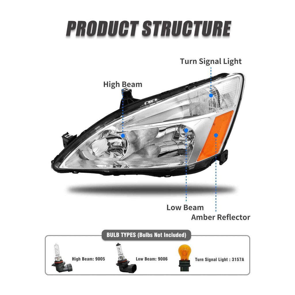 2003-2007 Honda Accord Halogen Headlight C1237