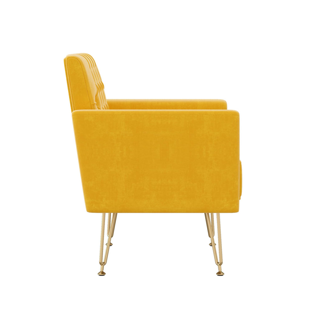 Velvet Accent Chair with Gold Metal Legs O207