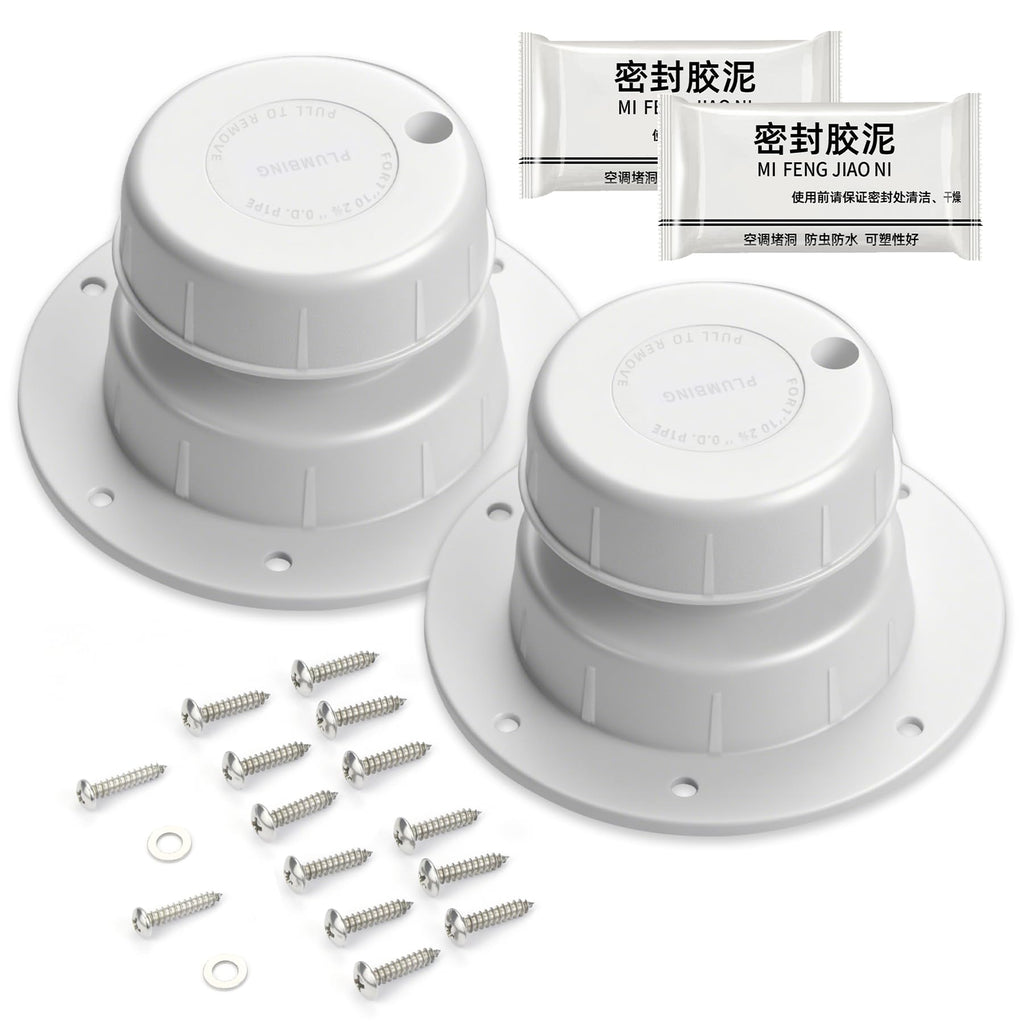 RV Plumbing Vent Cap Fits 1 to 2 3/8 Inch Pipe White 2 Pack K9934