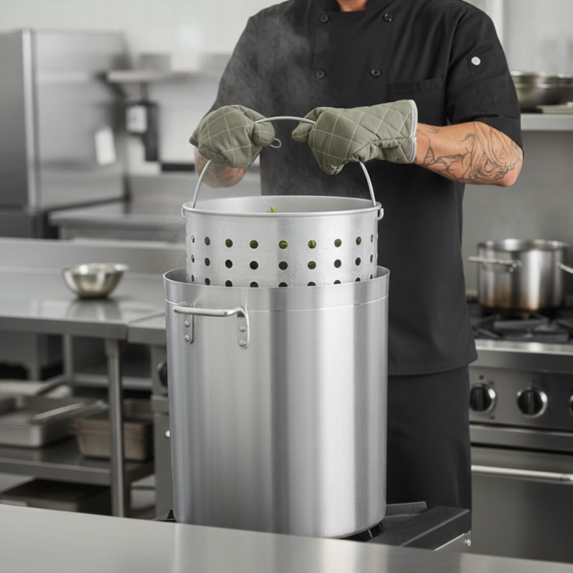 50 qt Aluminum Steamer Basket K539591