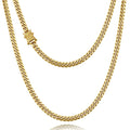 3mm 6mm Cuban Link Chain 14K Gold Plated Stainless Steel Necklace G58879
