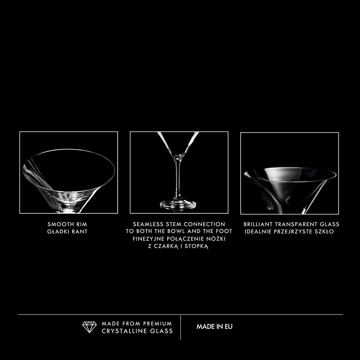 Martini Glasses Set of 6, 5.1 oz Q684