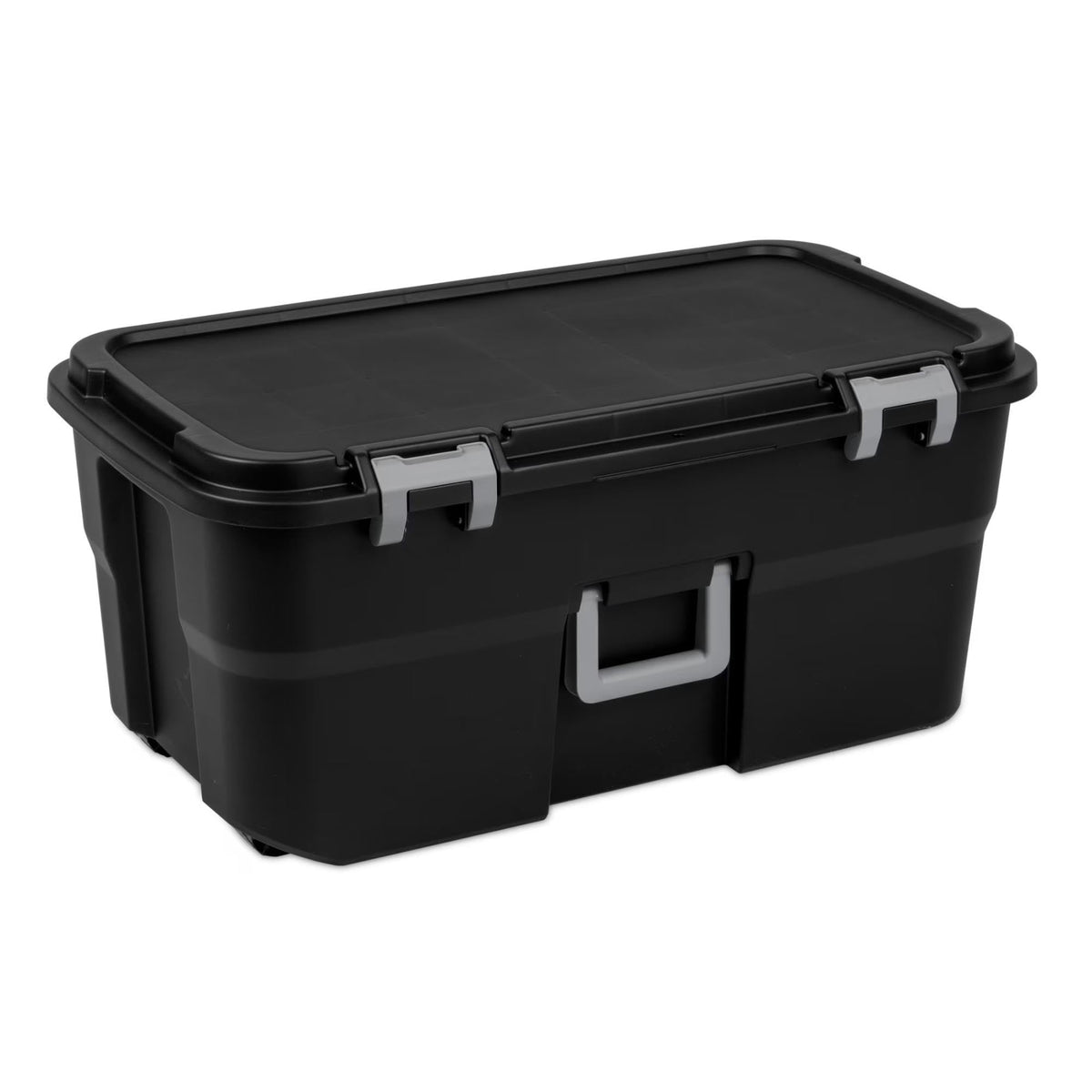 22 Gallon Black Wheeled Plastic Storage Trunk I557805