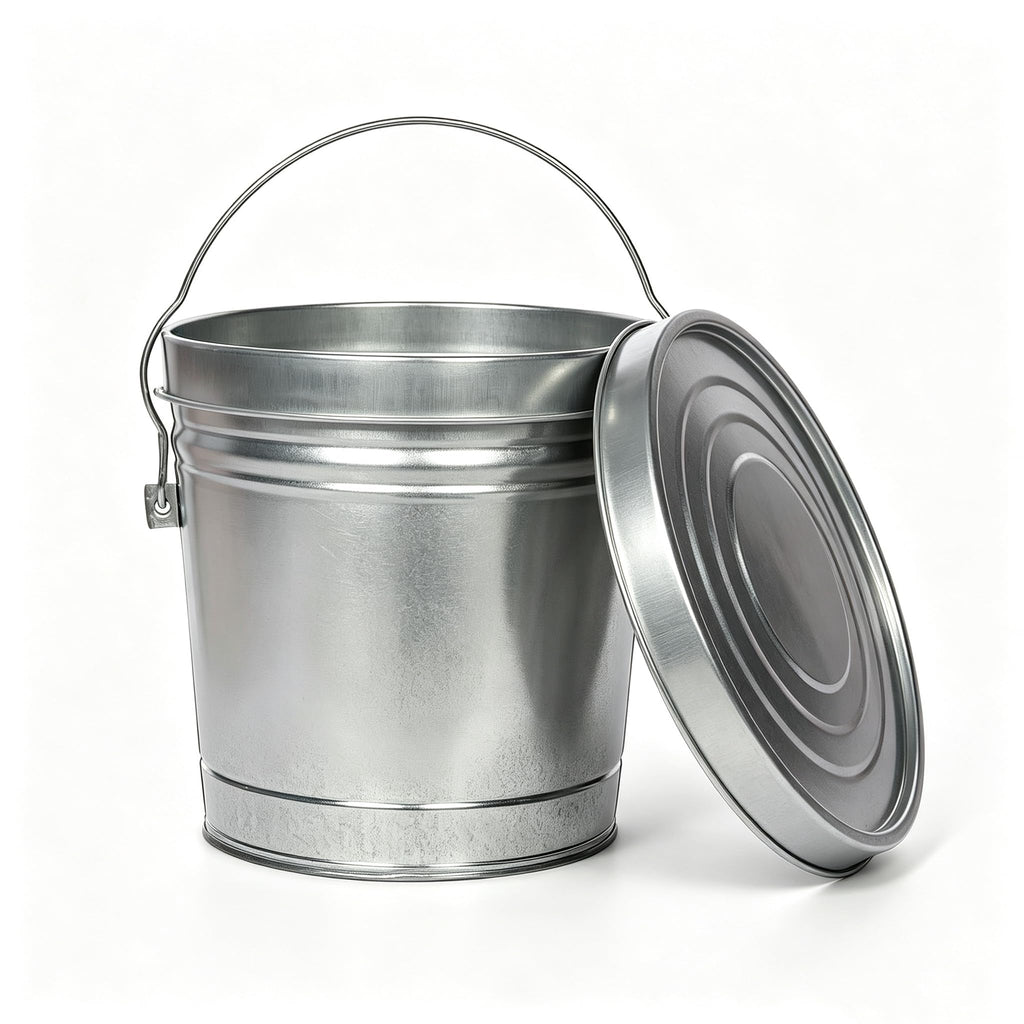 Galvanized Steel 6 Gallon Storage Can with Locking Lid C856