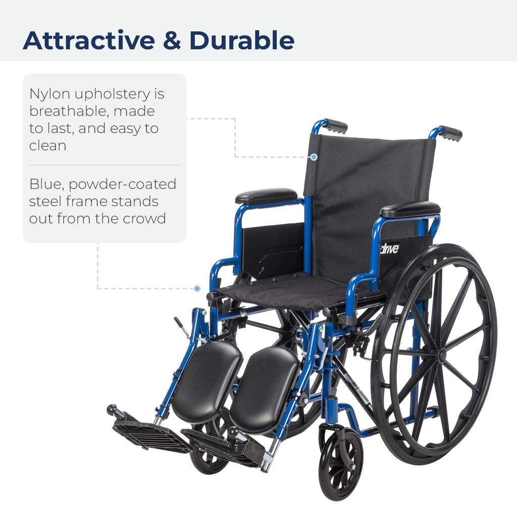 Blue Streak Foldable Wheelchair with Leg Rests O830127