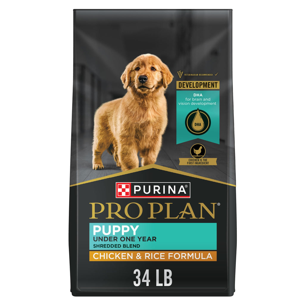 High Protein Shredded Chicken & Rice Puppy Food 34 lb Bag I37310