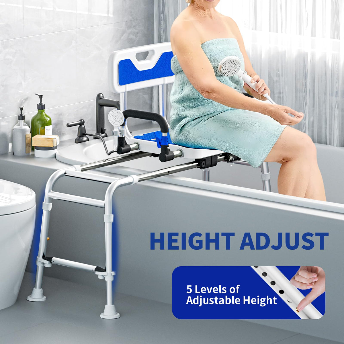 Sliding Shower Chair with Arms and Back I541