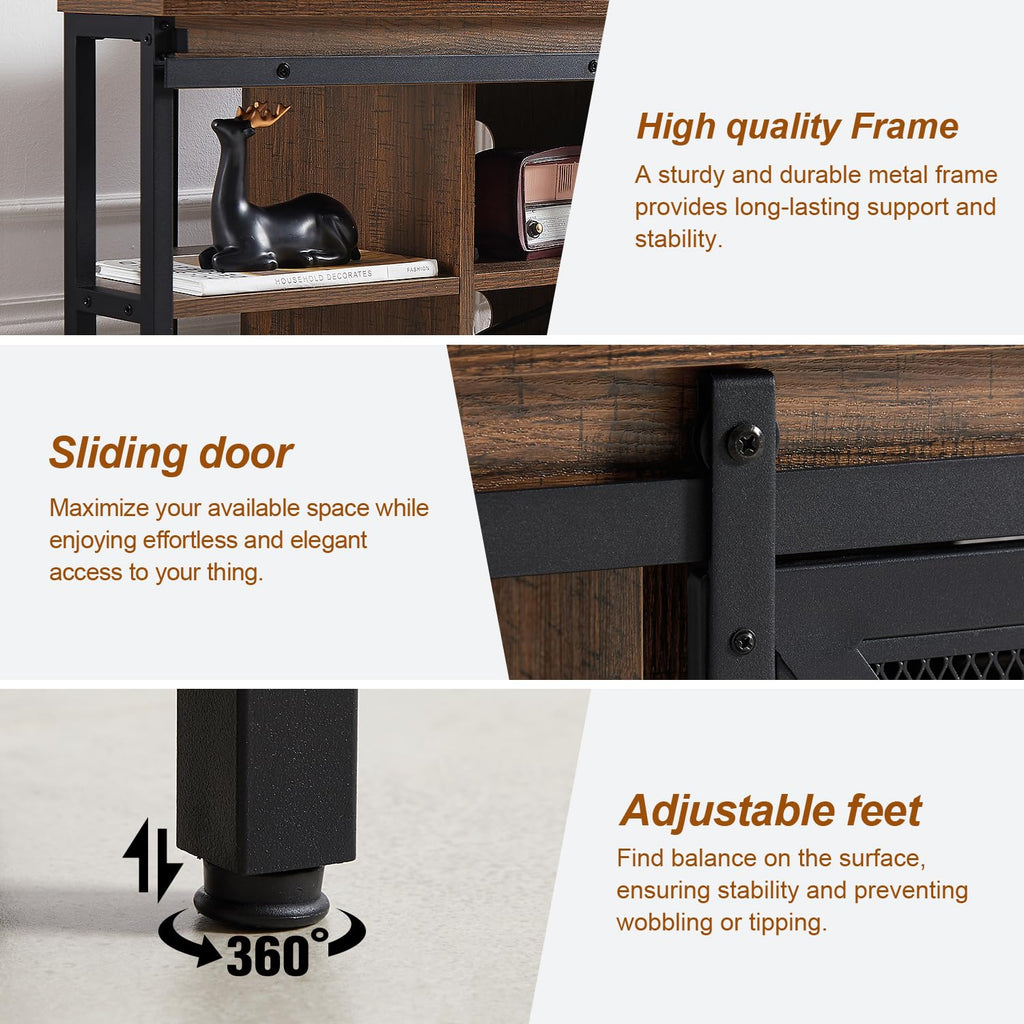 Brown Corner TV Stand with Storage J560315