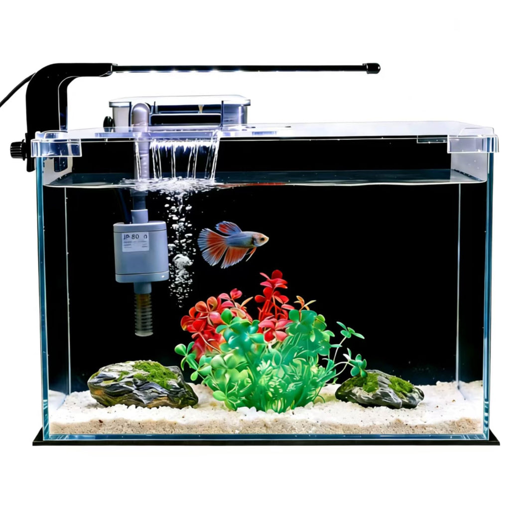 2.5 Gallon Betta Fish Tank with Filter Light and Lid T6598