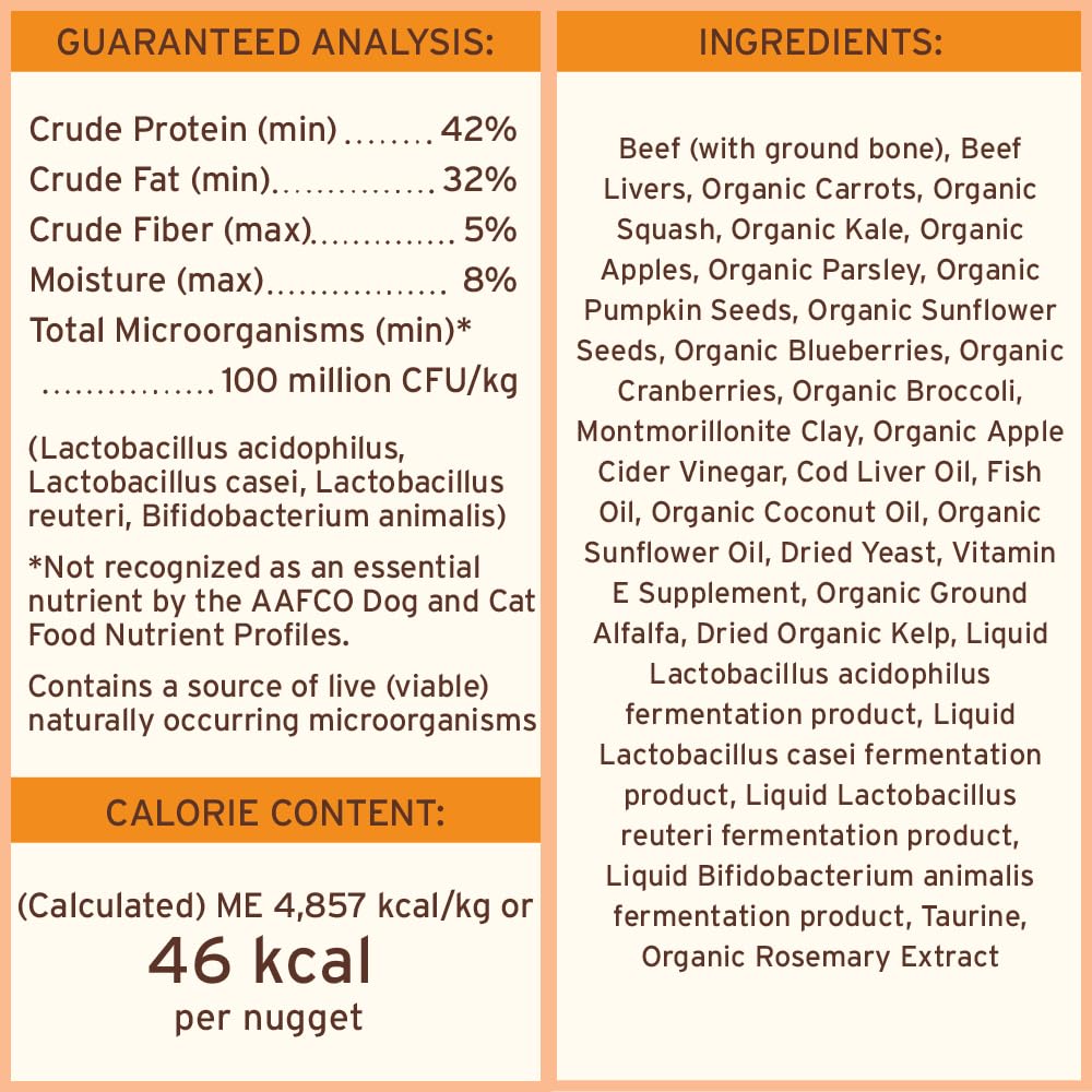 Freeze Dried Raw Dog Food Nuggets Beef 30 oz M23053