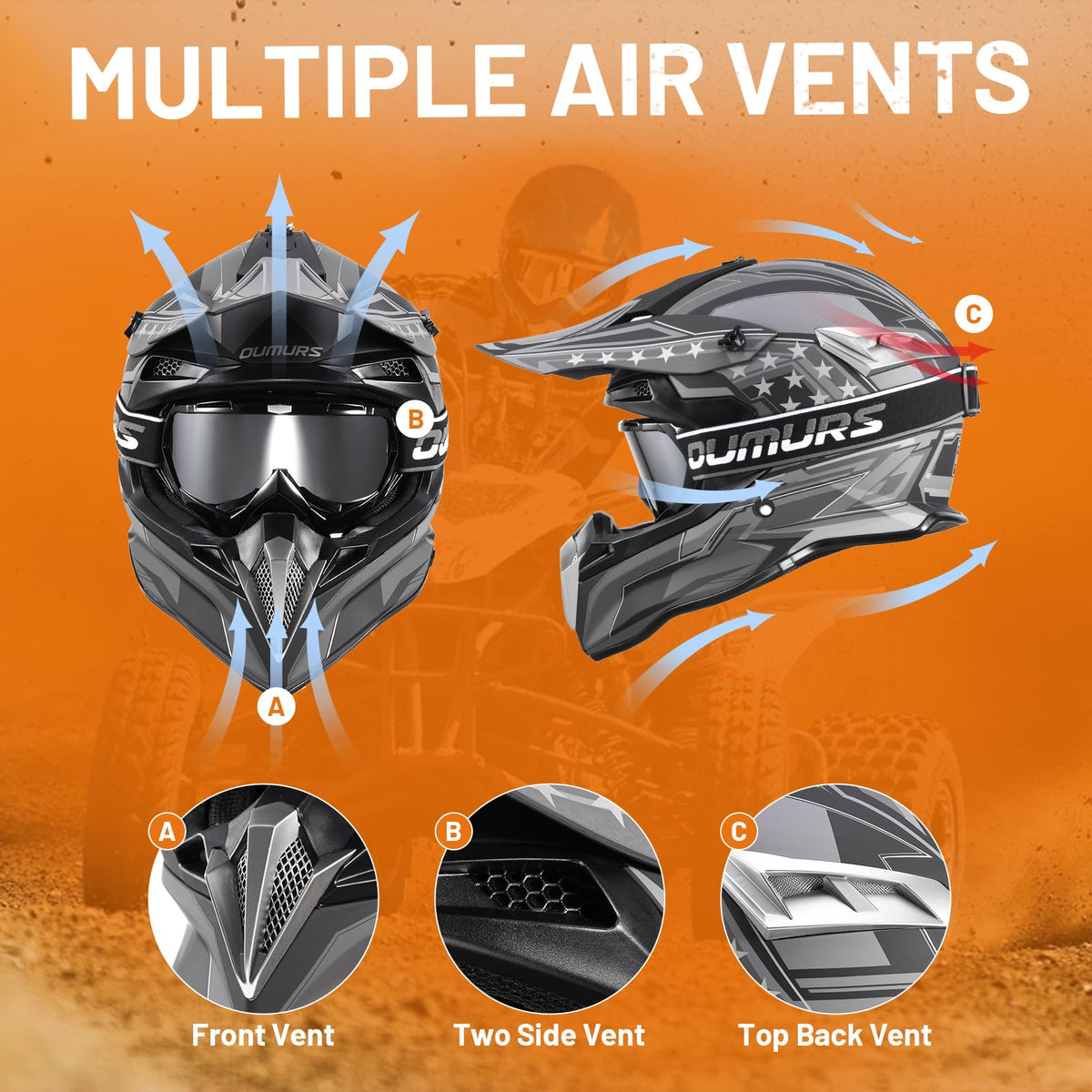 DOT Approved Full Face Motocross Helmet G987