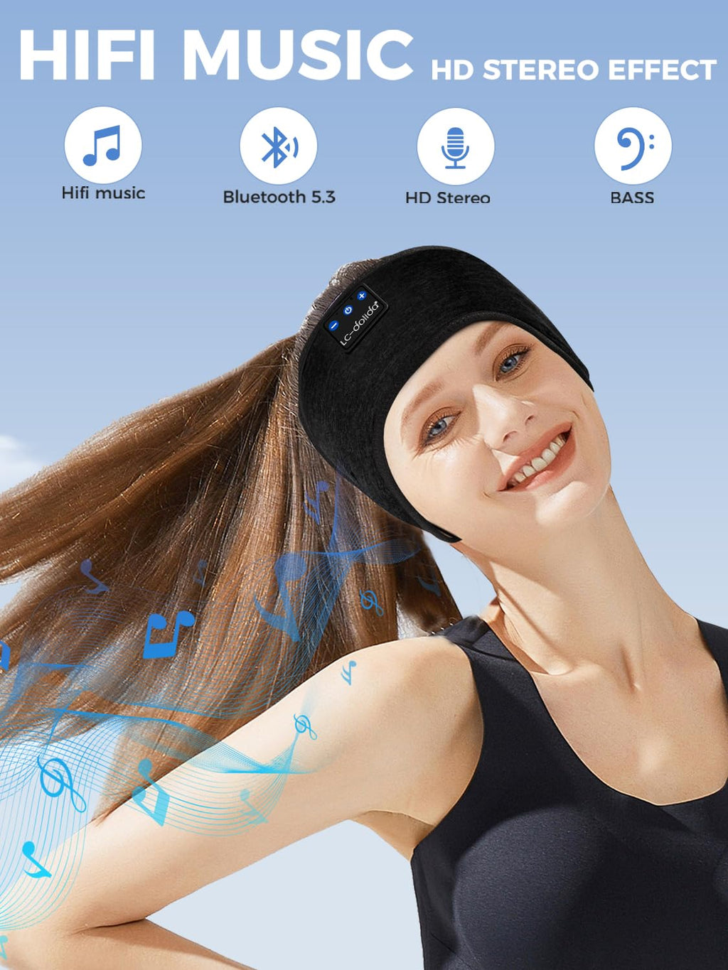Bluetooth Sleep Headphones Sweat Resistant Wireless Headband S229