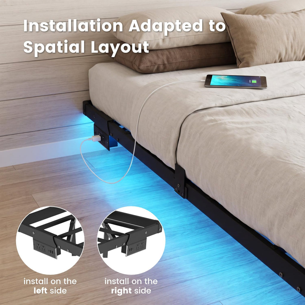 Full Floating Bed Frame with LED Lights W1675