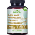 Organic Black Maca Root Ashwagandha Fenugreek Panax Ginseng Capsules Q7430