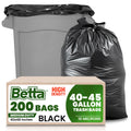 Black 40-45 Gallon Trash Bags, 200 Count R92190