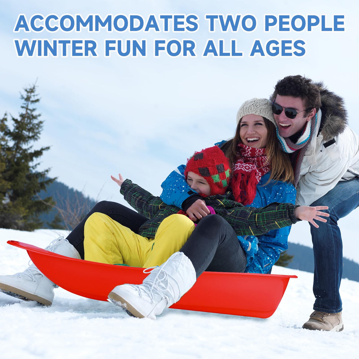 35 inch Plastic Snow Sled with Leash G7899