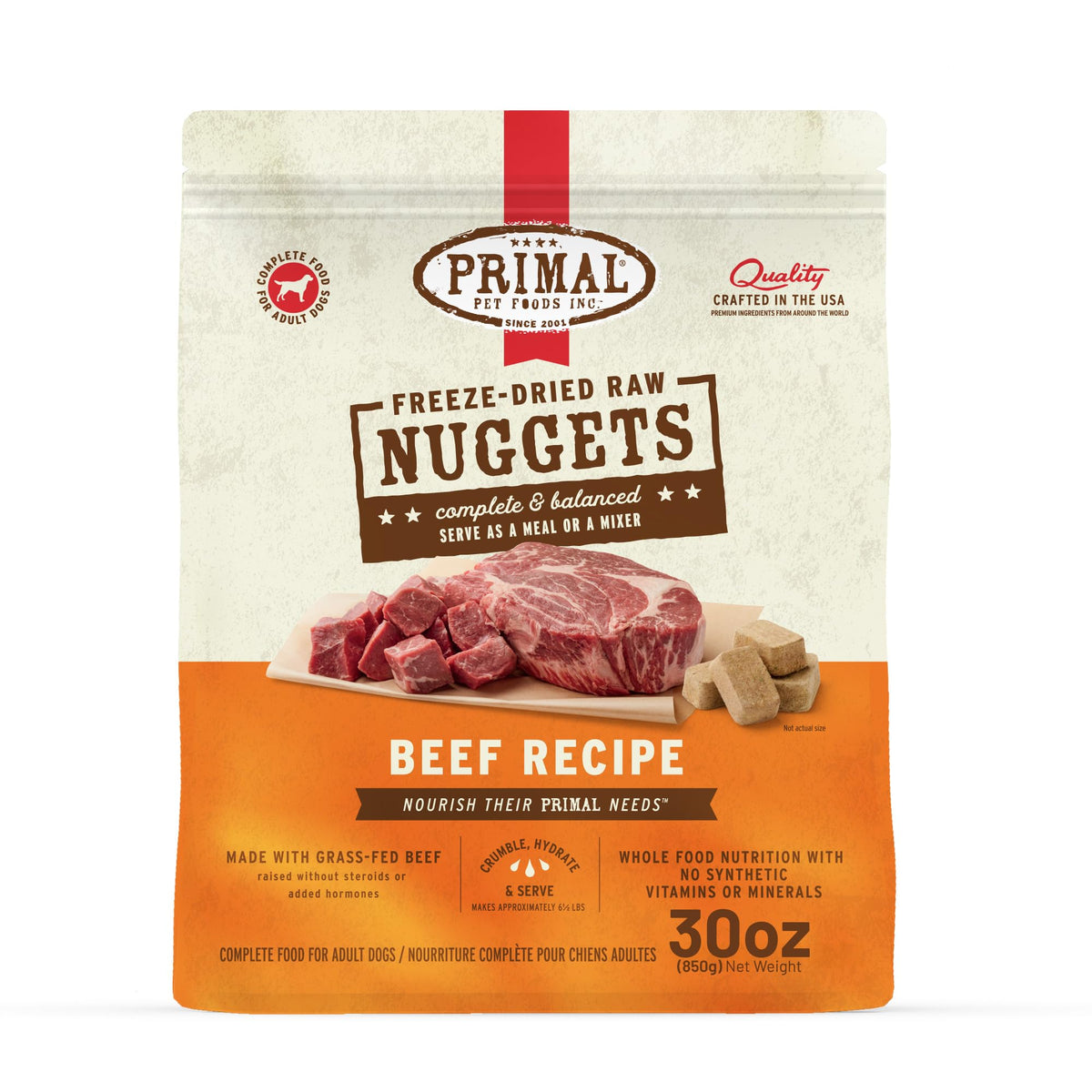 Freeze Dried Raw Dog Food Nuggets Beef 30 oz M23053