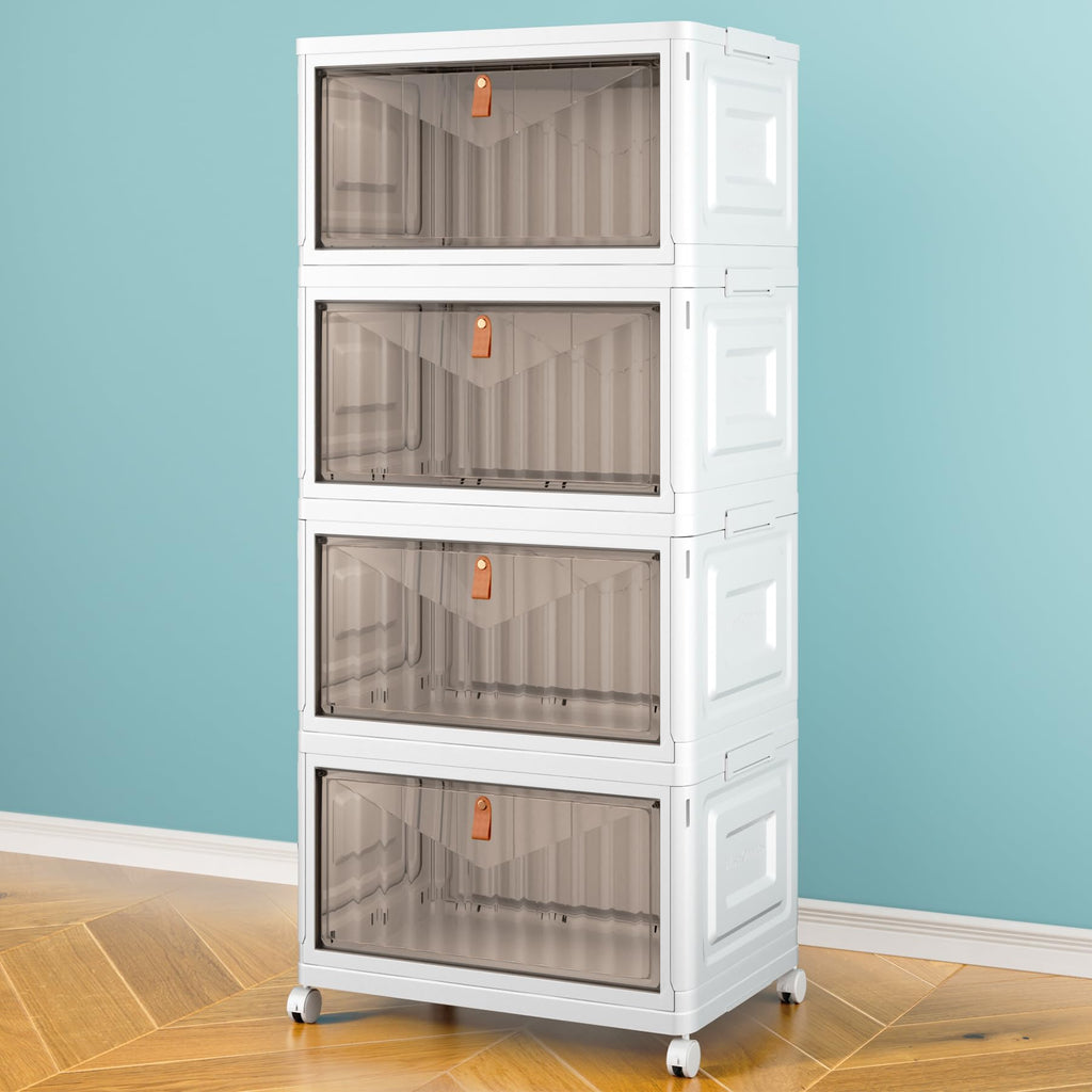 Closet Organizers and Storage with Wheels, 23QT White Y9165
