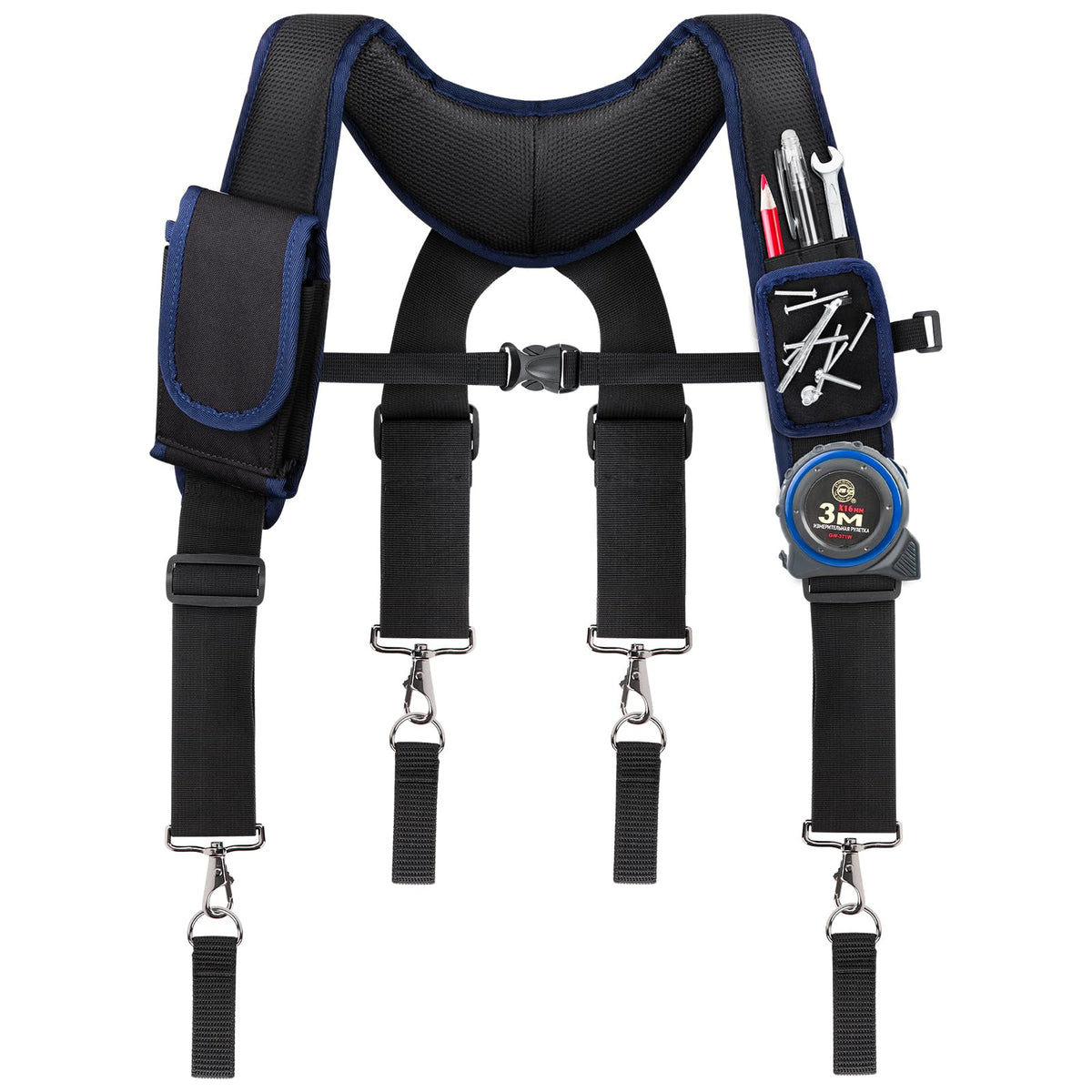 Adjustable Tool Belt with Magnetic Wristband and Pouch Pocket V22020