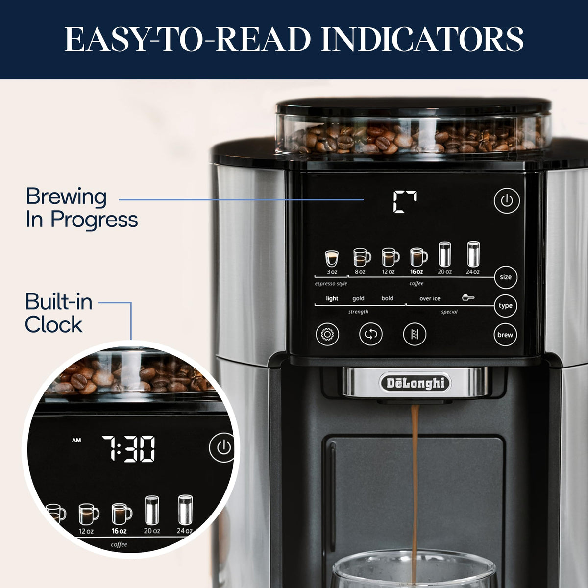 Drip Coffee Maker with Built-In Grinder D949732